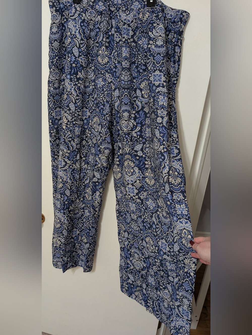 Reitmans Blue Print Wide-Leg Pants
